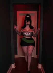 Bishoujo Mom rebotando sus enormes tetas mientras camina con suculento escote